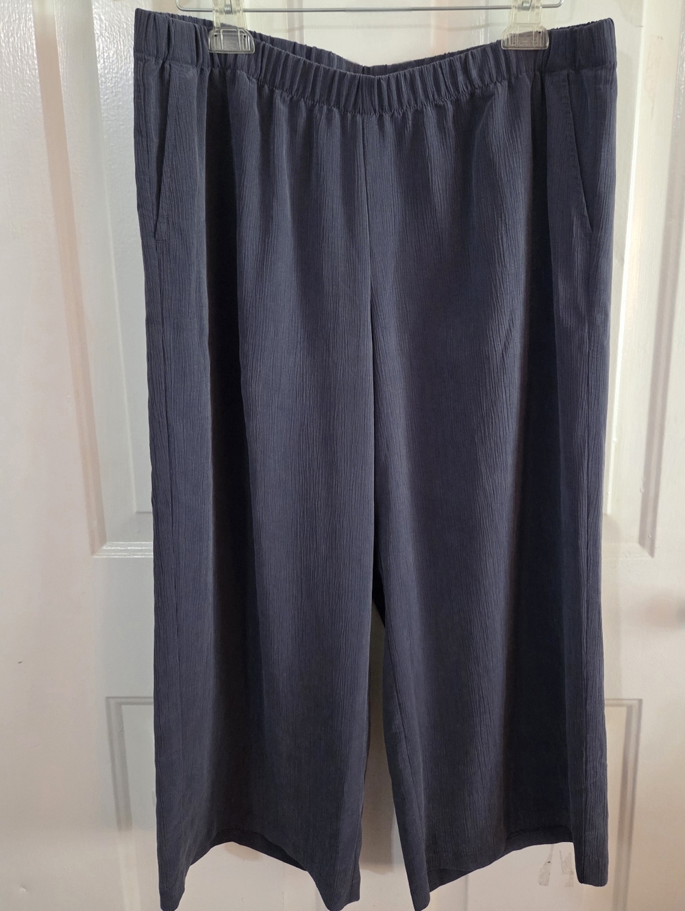 J. Jill Pure Jill Sand Washed Wide Leg Tencel Blend Pants Gray LP